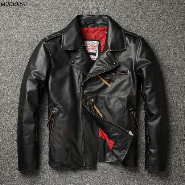 men's leather & faux men's genuine jacket motorcycle lapel diagonal zipper cowhide cross-country casual, Black
men's leather & faux men's genuine jacket motorcycle lapel diagonal zipper cowhide cross-country casual, Black