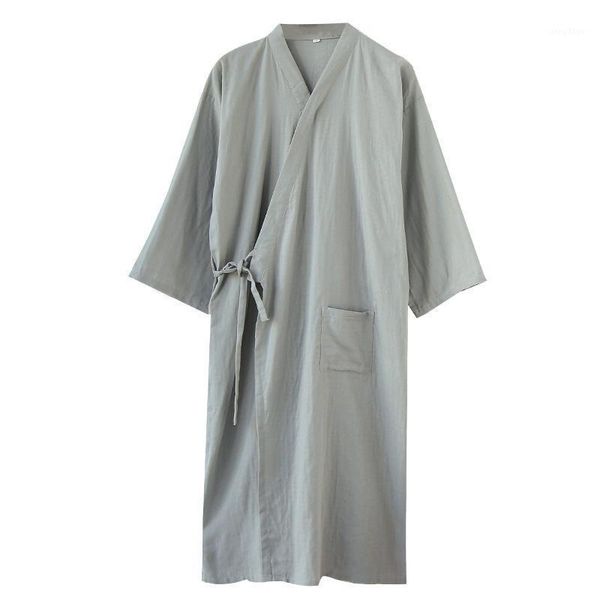 men's sleepwear kimono style bathrobes for light and breathable summer spring autumn long cotton robes men, Black;brown
men's sleepwear kimono style bathrobes for light and breathable summer spring autumn long cotton robes men, Black;brown
