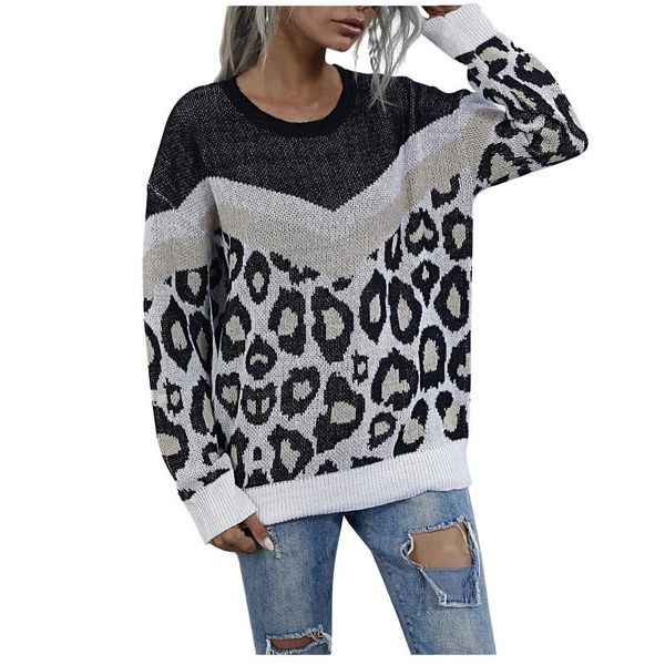 #53 ladies fashion round neck long sleeve color block pullover knit sweater clothing mujer suéteres women's sweaters, White;black
#53 ladies fashion round neck long sleeve color block pullover knit sweater clothing mujer suéteres women's sweaters, White;black