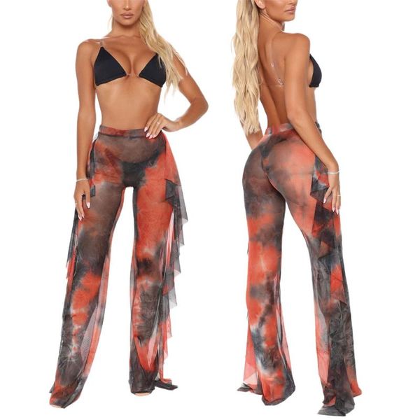 ruffle women beach mesh leopard print stretch pants sheer wide leg see through cover up bikini trousers women's & capris, Black;white
ruffle women beach mesh leopard print stretch pants sheer wide leg see through cover up bikini trousers women's & capris, Black;white