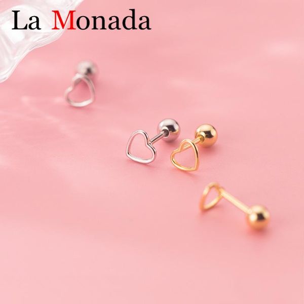 real 925 sterling silver hollow heart bead stud earrings screw back for fashion woman party cute minimalist jewelry accessories, Golden;silver
real 925 sterling silver hollow heart bead stud earrings screw back for fashion woman party cute minimalist jewelry accessories, Golden;silver
