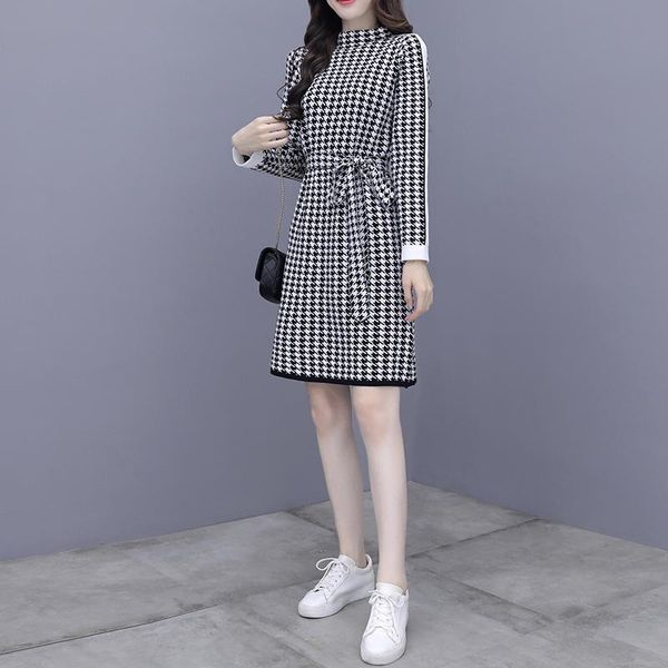 casual dresses office lady fashion knit dress elegant vestidos de festa pastel female high waist womens clothing, Black;gray 
casual dresses office lady fashion knit dress elegant vestidos de festa pastel female high waist womens clothing, Black;gray