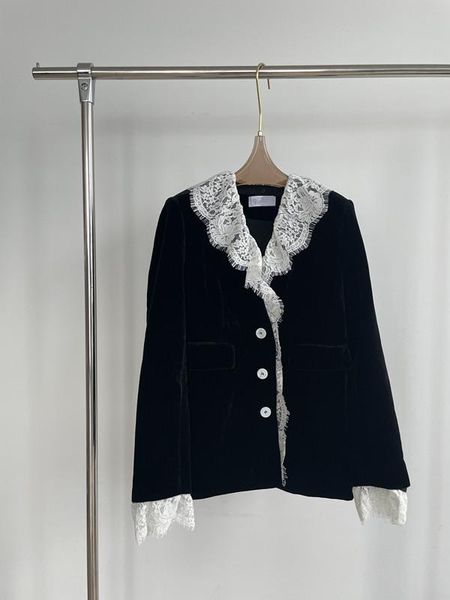 women's jackets the 2021 velvet lace jacket 0902, Black;brown
