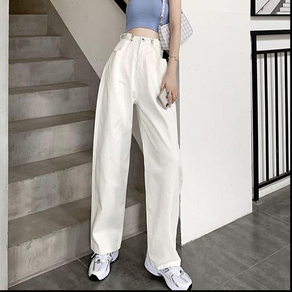 high waist loose korean womens jean straight pants mom white boyfriend wide leg streetwear spring trousers, Blue
high waist loose korean womens jean straight pants mom white boyfriend wide leg streetwear spring trousers, Blue