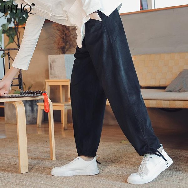 men's pants pfhq 2021 autumn winter chinese style corduroy pure color casual tie feet tether closed straight-leg 21e5422, Black
men's pants pfhq 2021 autumn winter chinese style corduroy pure color casual tie feet tether closed straight-leg 21e5422, Black