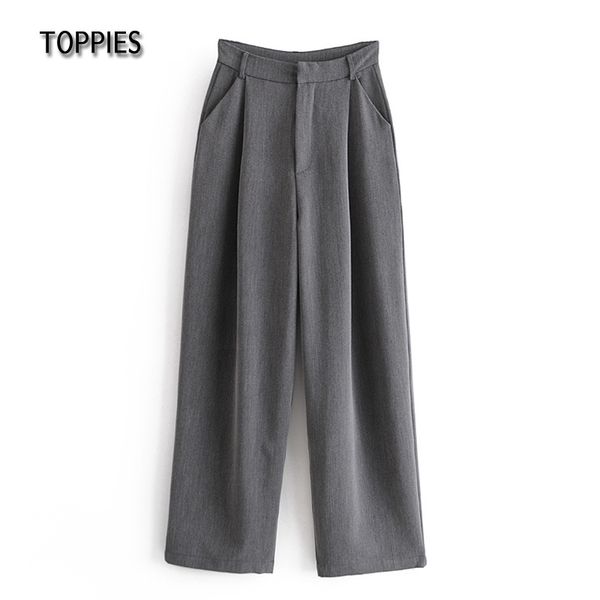 ies woman grey suit pants high waist wide leg pants female elegant full length trousers casual streetwear 210412, Black;white
ies woman grey suit pants high waist wide leg pants female elegant full length trousers casual streetwear 210412, Black;white