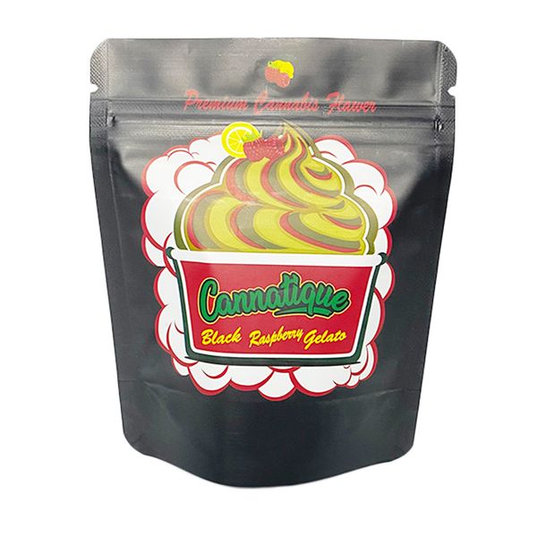 black raspberry gelato flavors cannatique bags 3.5 g mylar bag all-black printed with cup ice cream zip smell proof empty plastic packaging
black raspberry gelato flavors cannatique bags 3.5 g mylar bag all-black printed with cup ice cream zip smell proof empty plastic packaging