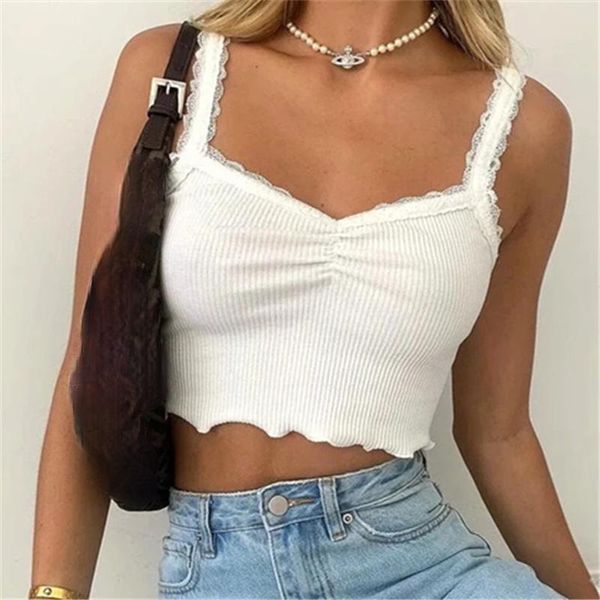 sweet lace patchwork v-neck women camisole folds design solid slim corp 2021 summer ins fashion basicall match tanks women's & camis, White
sweet lace patchwork v-neck women camisole folds design solid slim corp 2021 summer ins fashion basicall match tanks women's & camis, White