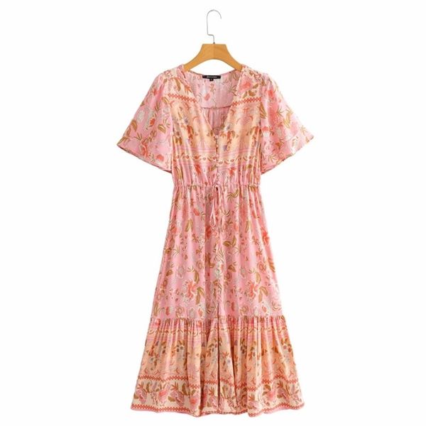 puwd sweet women v neck high waist dress summer fashion ladies beach style cute female printed short sleeve long 210522, Black;gray
puwd sweet women v neck high waist dress summer fashion ladies beach style cute female printed short sleeve long 210522, Black;gray