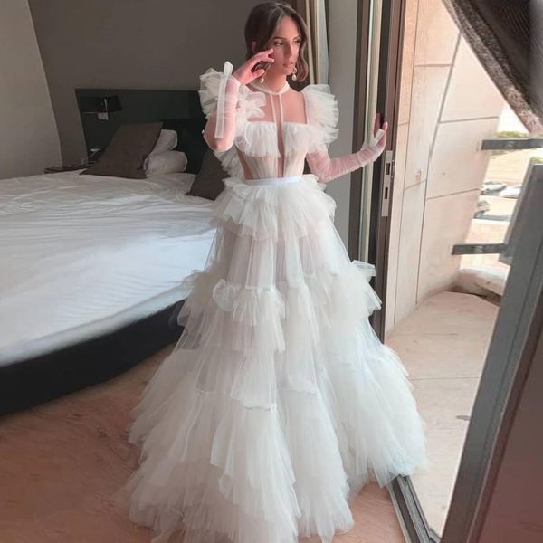 white evening dresses long sleeves formal party gowns puffy ruffled tulle a line dress for p shoot robe de soiree custom made, Black;red
white evening dresses long sleeves formal party gowns puffy ruffled tulle a line dress for p shoot robe de soiree custom made, Black;red