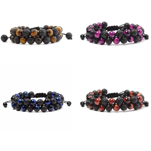8mm natural lava stone beaded double layer charm bracelets for men women handmade rope braided fashion yoga jewelry, Golden;silver
8mm natural lava stone beaded double layer charm bracelets for men women handmade rope braided fashion yoga jewelry, Golden;silver