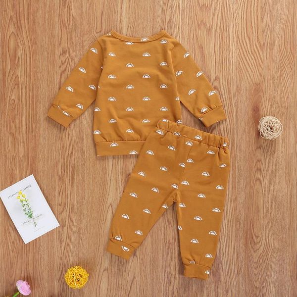 clothing sets infant baby girls boy spring autumn shirt jogger pants suit sun printed round neck long sleeve lace-up trousers 2021 fashion, White 
clothing sets infant baby girls boy spring autumn shirt jogger pants suit sun printed round neck long sleeve lace-up trousers 2021 fashion, White