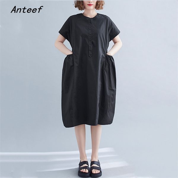 short sleeve plus size cotton linen dresses for women casual loose midi woman summer dress elegant clothes sundress 210517, Black;gray
short sleeve plus size cotton linen dresses for women casual loose midi woman summer dress elegant clothes sundress 210517, Black;gray