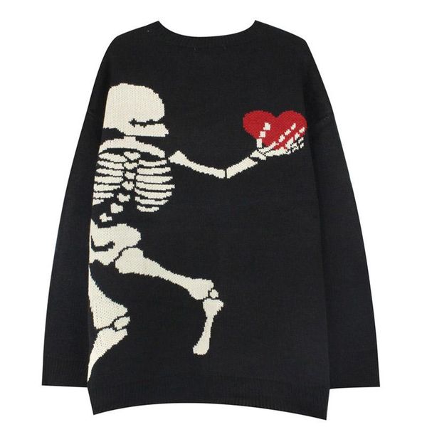 men's sweaters high street knitted sweater men skeleton skull print black pullover cotton vintage casual o-neck autumn winter unisex, White;black
men's sweaters high street knitted sweater men skeleton skull print black pullover cotton vintage casual o-neck autumn winter unisex, White;black