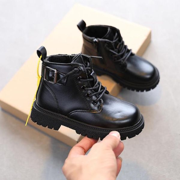 boots kids fashion british style boys leather girls booties waterproof pu soft bottom non-slip children shoes, Black;grey
boots kids fashion british style boys leather girls booties waterproof pu soft bottom non-slip children shoes, Black;grey