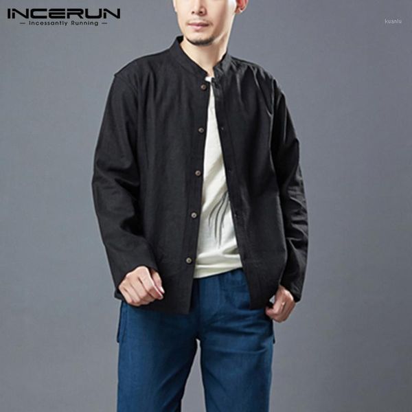 man button cotton blouse casual pocket camisa 2021 spring men solid color long sleeve shirts vintage stand collar shirt men's, White;black
man button cotton blouse casual pocket camisa 2021 spring men solid color long sleeve shirts vintage stand collar shirt men's, White;black