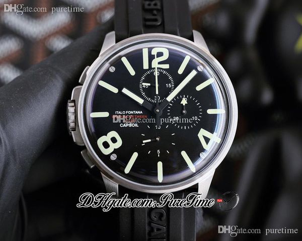 45mm capsoil 8111/c miyota quartz chronograph mens watch steel case black dial big number stick markers satch backhand watches rubber strap, Slivery;brown
45mm capsoil 8111/c miyota quartz chronograph mens watch steel case black dial big number stick markers satch backhand watches rubber strap, Slivery;brown