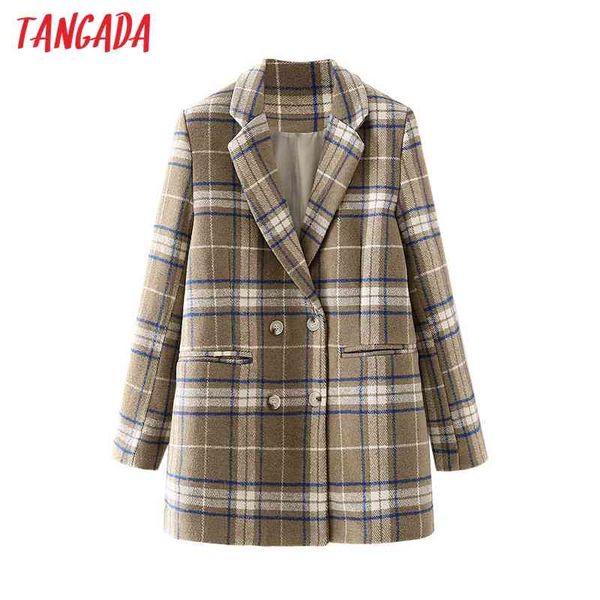 women winter coffee plaid woolen blazer coat vintage double breasted long sleeve female outerwear chic da178 210416, Black
women winter coffee plaid woolen blazer coat vintage double breasted long sleeve female outerwear chic da178 210416, Black