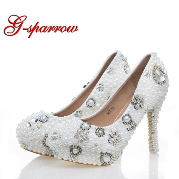 round toe white pearl with crystal wedding party shoes platform high heels elegant women pumps genuine leather bride dress, Black
round toe white pearl with crystal wedding party shoes platform high heels elegant women pumps genuine leather bride dress, Black