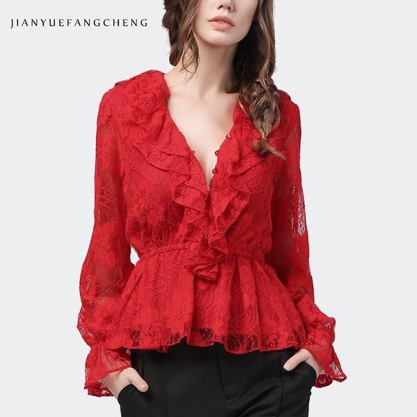 women's blouses & shirts fashion sailor collar lace hollow out long sleeve ruffles elastic high waist elegant slim ladies 2021, White
women's blouses & shirts fashion sailor collar lace hollow out long sleeve ruffles elastic high waist elegant slim ladies 2021, White