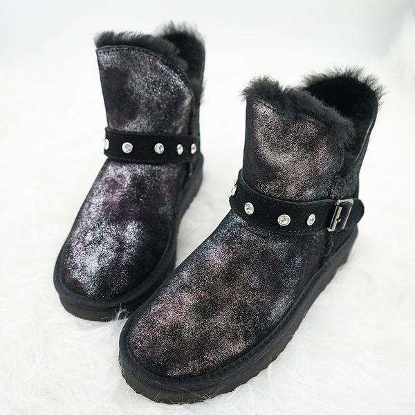 boots genuine leather natural wool snow women warm winter waterproof non-slip shoes ankle female boot, Black
boots genuine leather natural wool snow women warm winter waterproof non-slip shoes ankle female boot, Black
