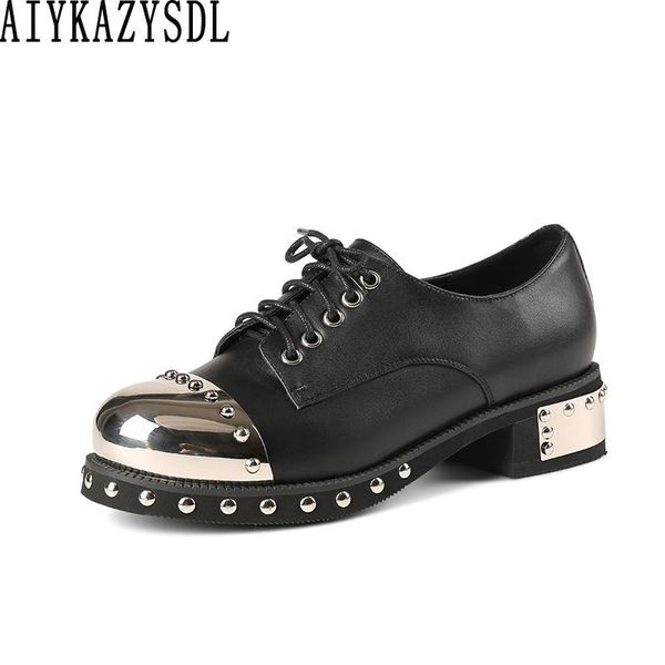dress shoes aiykazysdl women pumps genuine leather suede low chunky block heels metallic punk gothic rivet oxfords plus size, Black
dress shoes aiykazysdl women pumps genuine leather suede low chunky block heels metallic punk gothic rivet oxfords plus size, Black