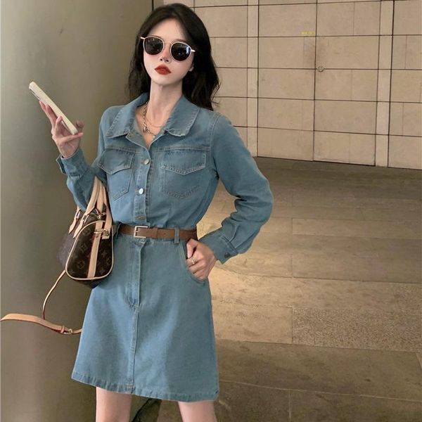 casual dresses 2021 autumn long-sleeved korean version of the denim mini dresses, waist and thin a-line short skirt, women's clothing, Black;gray
casual dresses 2021 autumn long-sleeved korean version of the denim mini dresses, waist and thin a-line short skirt, women's clothing, Black;gray