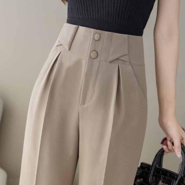 women's pants & capris hang down feeling nine points little the spring and autumn period leisure of tall waist straight canister, Black;white
women's pants & capris hang down feeling nine points little the spring and autumn period leisure of tall waist straight canister, Black;white