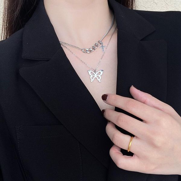 pendant necklaces fashion accessories geometry cross clavicle chain hollow butterfly sweater women jewelry gift, Silver
pendant necklaces fashion accessories geometry cross clavicle chain hollow butterfly sweater women jewelry gift, Silver