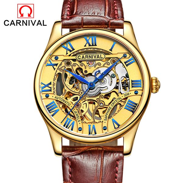 carnival brand fashion gold automatic watches men luxury waterproof skeleton business mechanical 2021 relogio masculino, Slivery;brown
carnival brand fashion gold automatic watches men luxury waterproof skeleton business mechanical 2021 relogio masculino, Slivery;brown