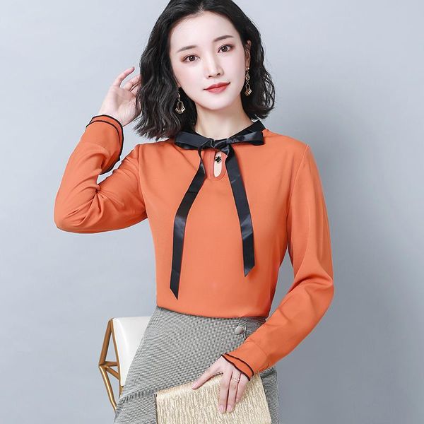 women's blouses & shirts 2021 women blouse o-neck chiffon folding shirt korean bowknot long-sleeved elegant, White
women's blouses & shirts 2021 women blouse o-neck chiffon folding shirt korean bowknot long-sleeved elegant, White