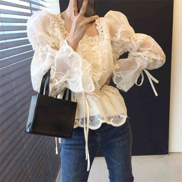 autumn of gentle thin square collar heavy industry lace crochet waist flared sleeve shirt women gx1475 210507, White
autumn of gentle thin square collar heavy industry lace crochet waist flared sleeve shirt women gx1475 210507, White