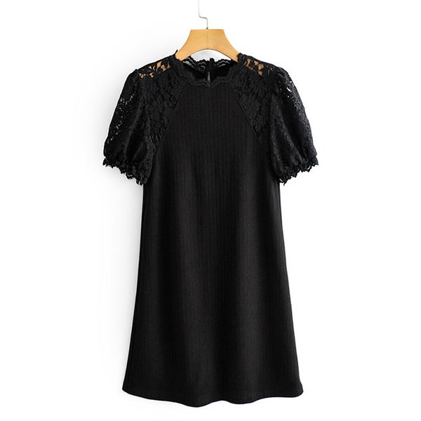vintage lace sleeve spliced elastic casual women fashion o neck dresses dress elegant ladies batwing sleeve mini dresses 210520, Black;gray
vintage lace sleeve spliced elastic casual women fashion o neck dresses dress elegant ladies batwing sleeve mini dresses 210520, Black;gray
