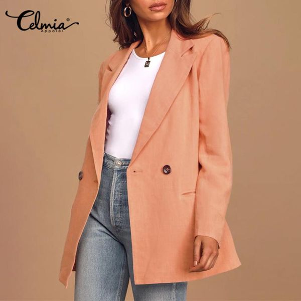women's business blazers celmia 2021 autumn office formal coat fashion long sleeve buttons blazer casual plus size outerwears 7 suits &, White;black
women's business blazers celmia 2021 autumn office formal coat fashion long sleeve buttons blazer casual plus size outerwears 7 suits &, White;black