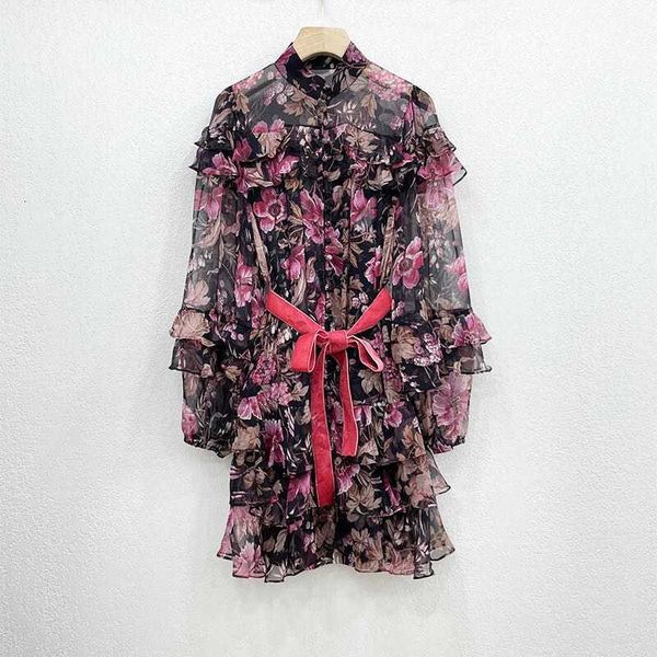 casual dresses 100% silk flower printed lotus leaf cake 2 times long sleeve mini dress is short qsjk, Black;gray
casual dresses 100% silk flower printed lotus leaf cake 2 times long sleeve mini dress is short qsjk, Black;gray