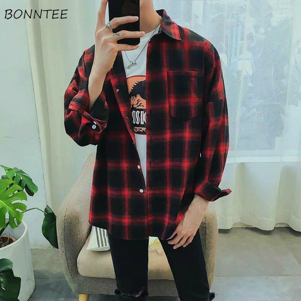 men shirt long sleeve japanese streetwear vintage plus size ulzzang mens shirts casual autumn clothes daily plaid men's, White;black
men shirt long sleeve japanese streetwear vintage plus size ulzzang mens shirts casual autumn clothes daily plaid men's, White;black