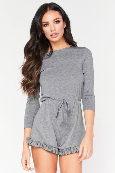 qcqbi long sleeve o neck solid playsuit female button lace up spring jumpsuit shorts comfortable casual ruffles streetwear, Black;white
qcqbi long sleeve o neck solid playsuit female button lace up spring jumpsuit shorts comfortable casual ruffles streetwear, Black;white