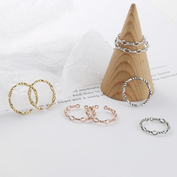 sterling silver vintage twist thai ring female simple ins chain open wholesale cluster rings, Golden;silver
sterling silver vintage twist thai ring female simple ins chain open wholesale cluster rings, Golden;silver