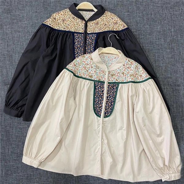 women's blouses & shirts johnature japanese national print vintage women spring loose patchwork female 4jw9, White
women's blouses & shirts johnature japanese national print vintage women spring loose patchwork female 4jw9, White