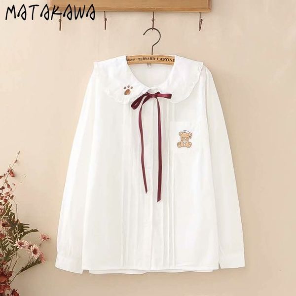 matakawa peter pan collar women blouses button up shirt spring cute cartoon embroidery loose white long sleeve blusas 210513
matakawa peter pan collar women blouses button up shirt spring cute cartoon embroidery loose white long sleeve blusas 210513