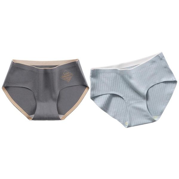 women's panties 2 pcs mid-waist cotton seamless briefs xl size, dark gray & light blue, Black;pink
women's panties 2 pcs mid-waist cotton seamless briefs xl size, dark gray & light blue, Black;pink