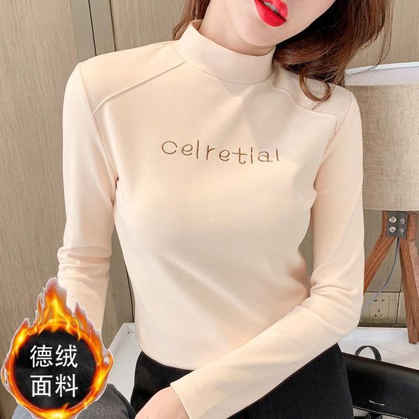 women's sweaters 2021 korean style high neck german velvet net shirt long-sleeved black bottom t-shirt, White;black
women's sweaters 2021 korean style high neck german velvet net shirt long-sleeved black bottom t-shirt, White;black
