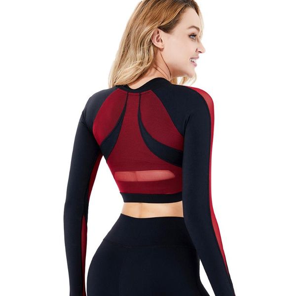yoga outfits women gym mesh stitching hollow with chest pad long sleeve workout fitness running sport t-shirts training sportswear, White;red
yoga outfits women gym mesh stitching hollow with chest pad long sleeve workout fitness running sport t-shirts training sportswear, White;red