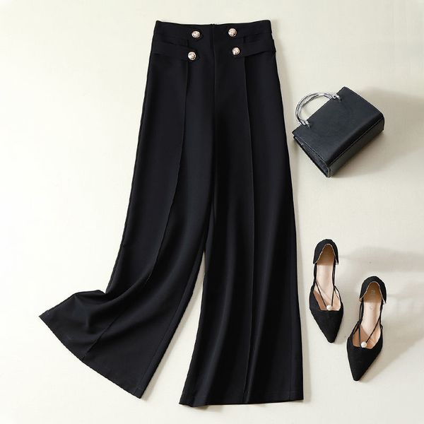 spring and summer loose wide-leg pants high-waist trousers drape casual trousers thin flared pants women 210522, Black;white
spring and summer loose wide-leg pants high-waist trousers drape casual trousers thin flared pants women 210522, Black;white