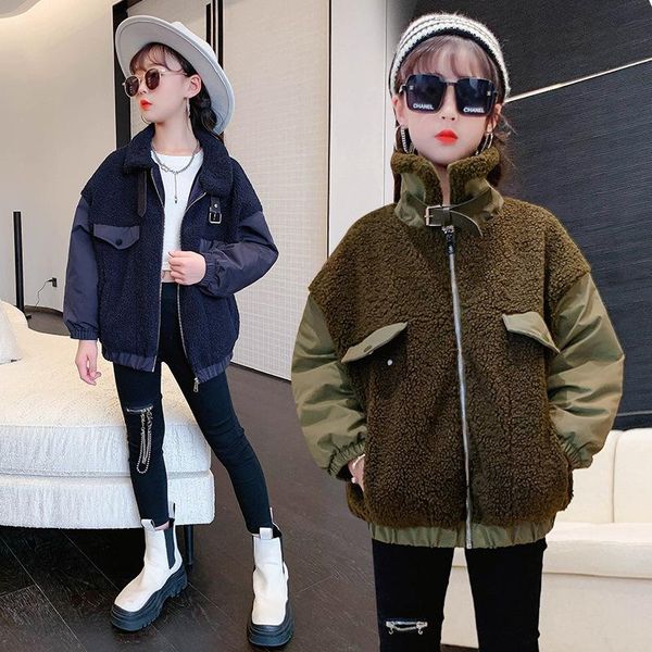 down coat 2021 winter girls contrast stitching jacket teenager solid color furry overcoat children casual sport outerwear kids clothes, Blue;gray
down coat 2021 winter girls contrast stitching jacket teenager solid color furry overcoat children casual sport outerwear kids clothes, Blue;gray