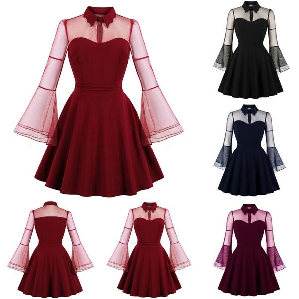 casual dresses gothic a-line dress women chiffon flare long sleeve solid color punk vintage party rockabilly swing femme robe, Black;gray
casual dresses gothic a-line dress women chiffon flare long sleeve solid color punk vintage party rockabilly swing femme robe, Black;gray
