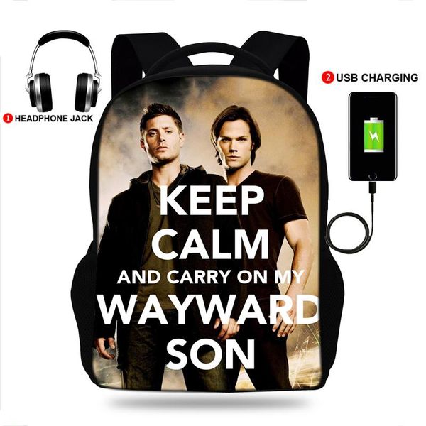 backpack 17inch carry on my wayward son-supernatural print college usb charger lapbackpacks for teenage girls&boys mochila
backpack 17inch carry on my wayward son-supernatural print college usb charger lapbackpacks for teenage girls&boys mochila