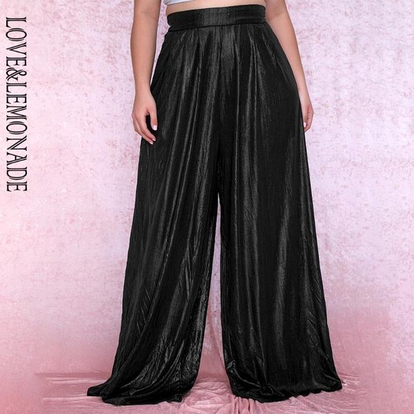 women's pants & capris love lemonade black high waist reflective elastic wide leg lm81498-2plus, Black;white
women's pants & capris love lemonade black high waist reflective elastic wide leg lm81498-2plus, Black;white