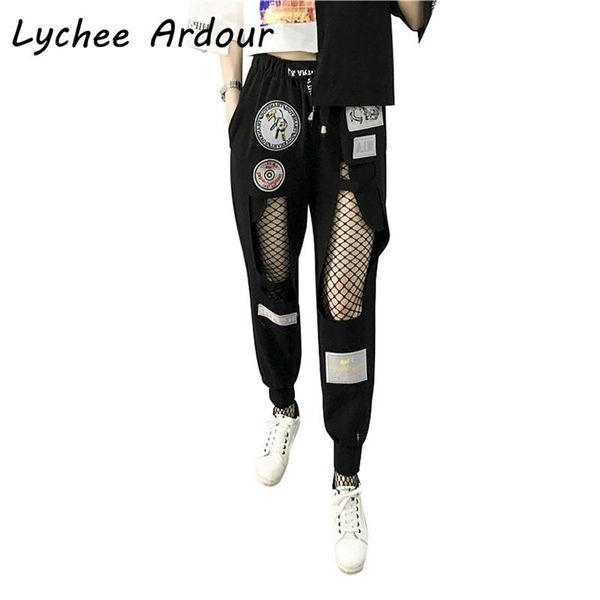 women's pants & capris lychee ardour letter print patch hole drawstring waist mesh pockets full length women spring autumn loose sweatp, Black;white
women's pants & capris lychee ardour letter print patch hole drawstring waist mesh pockets full length women spring autumn loose sweatp, Black;white