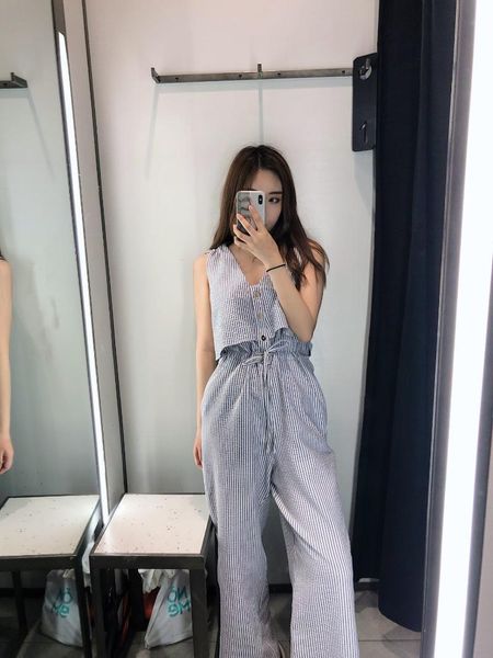 women's jumpsuits & rompers blue white striped women jumpsuit with button 2021 summer woman playsuit overall lt23, Black;white
women's jumpsuits & rompers blue white striped women jumpsuit with button 2021 summer woman playsuit overall lt23, Black;white